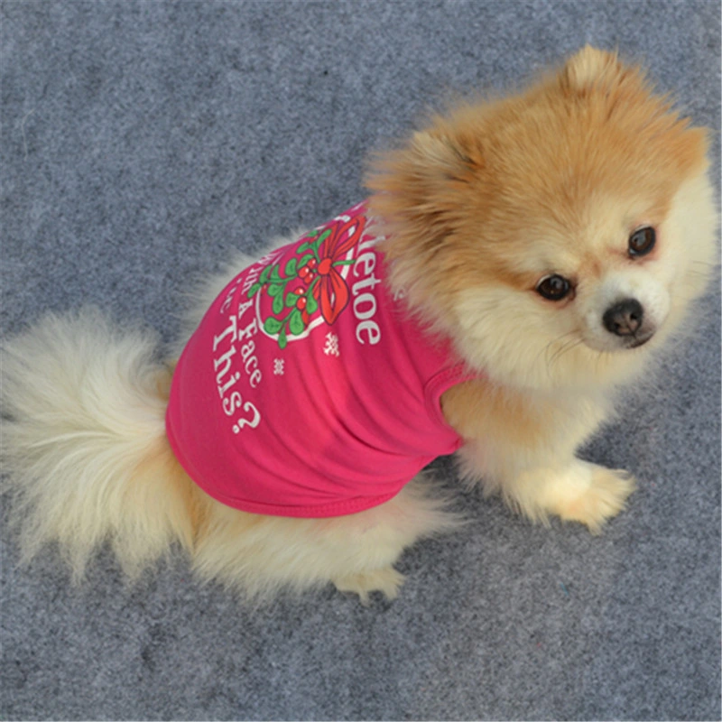 Cachorro de Navidad mascotas Patrón clásico traje tejido de algodón cómodo y paño suave.