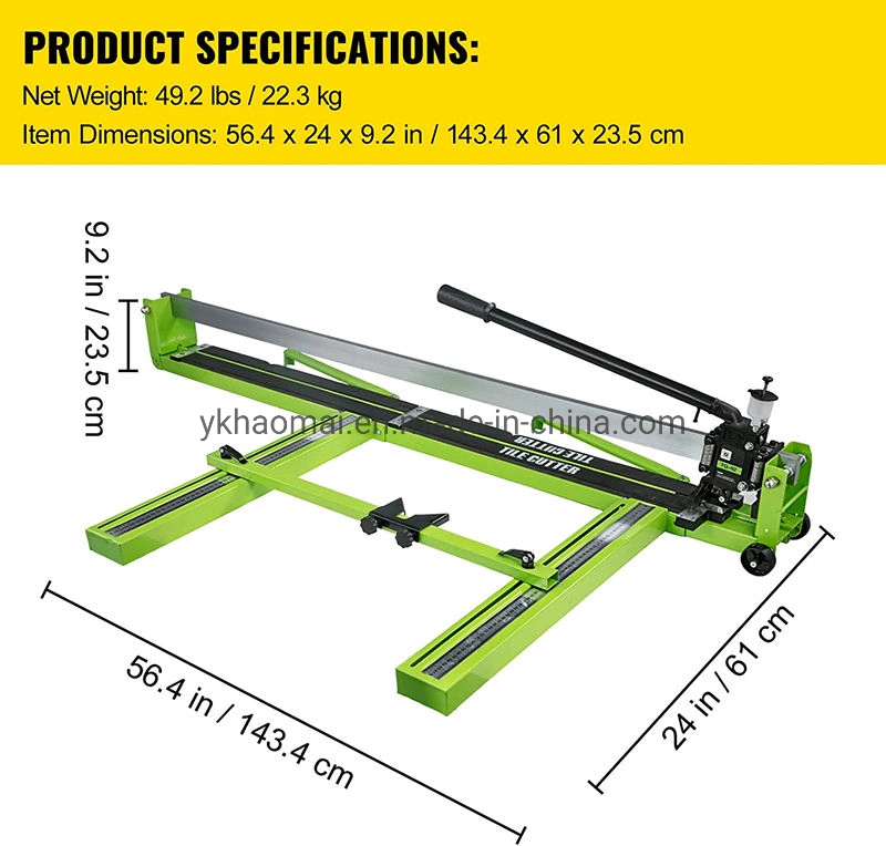 أداة يدوية Tile Croter مقاس 39 بوصة ذات إطار من الفولاذ بالكامل، وأداة قص المربعات بدون دليل لليزر وأداة إضافية لقطعة التجانب للقدم الاحتياطية لعصر خزفي للقطع الدقيق