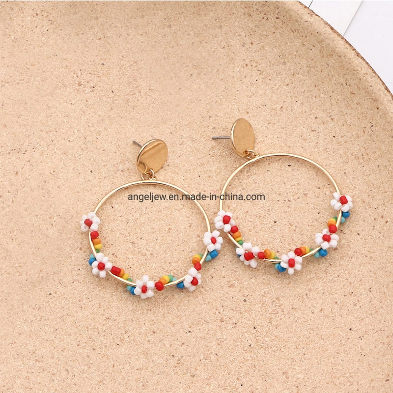 Fashion S925 Sterling Silver Gold Plating Colorful Hoop Earrings Fashion Jewelry