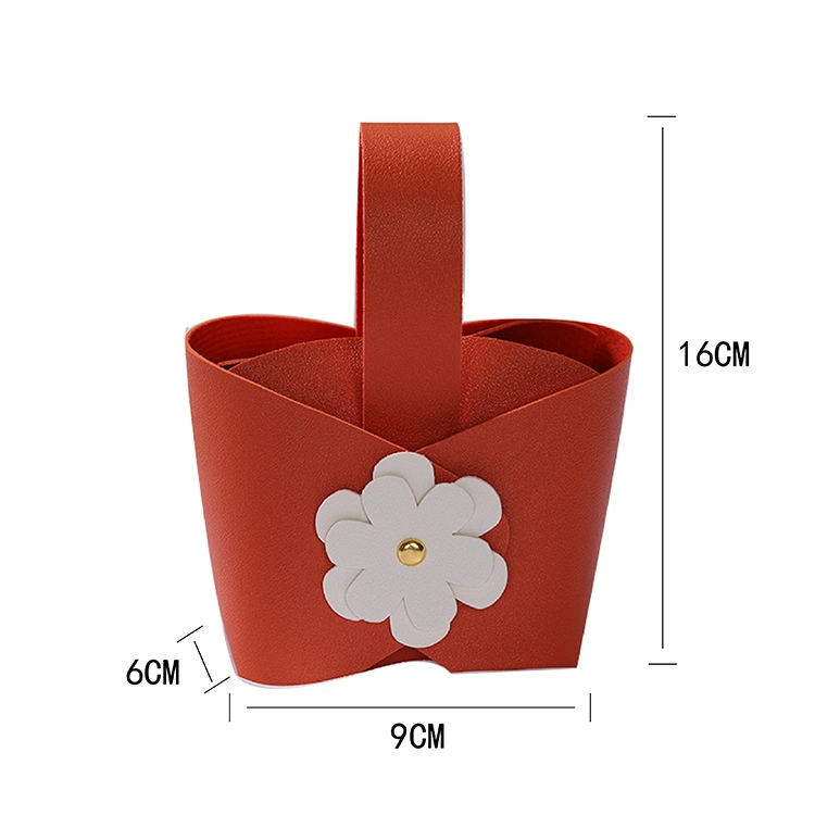 Nouvelle boîte cadeau de mariage en cuir Sac Joy Boîte à sucre Sac cadeau Nouveau et compact Sac à bonbons portable.