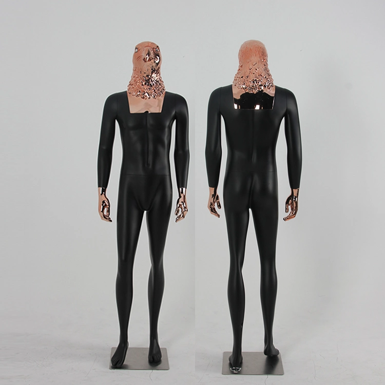 Factory Supplier Fiberglass Full Body Male Mannequins Head Animal Eagle Standing Black Mannequin