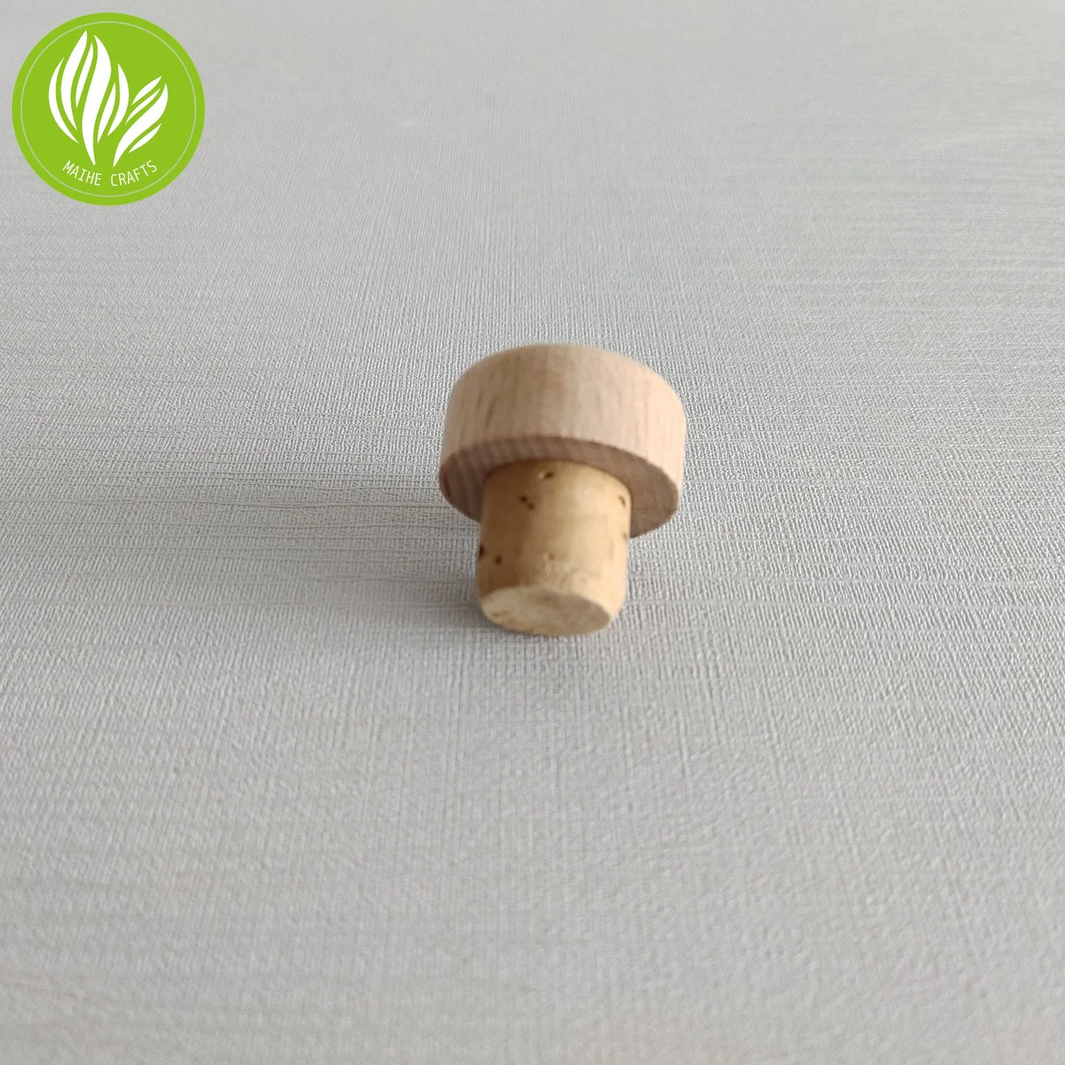 Customized Wood Cap with Natural Cork Glass Bottle Lid for Bottle