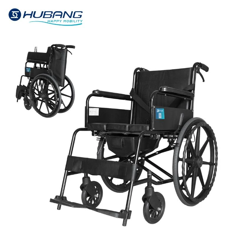 Fauteuil roulant manuel de l'hôpital du châssis en acier matériel médical pour les personnes handicapées et âgées Patient