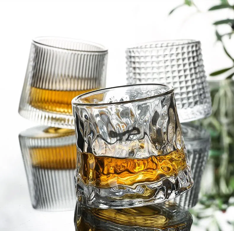 Old Fashioned Handmade Clear Crystal Whiskey Glasses, Glass Wine Cup, Luxury Barware for Scotch, Bourbon, Liquor, and Cocktails