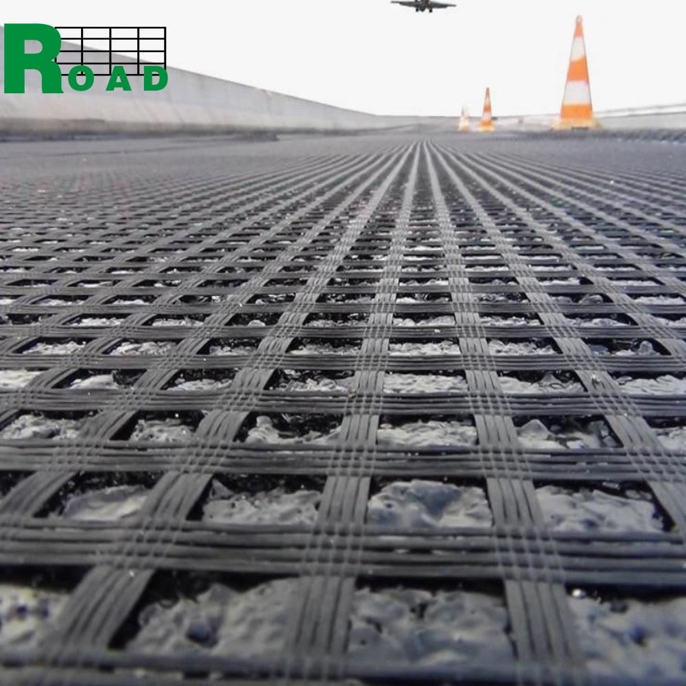 Biaxial poliéster Geogrid personalizado PVC de alta resistência gradeamento de fibra de vidro com bidirecional Urdidura tricotada Geogrid preço