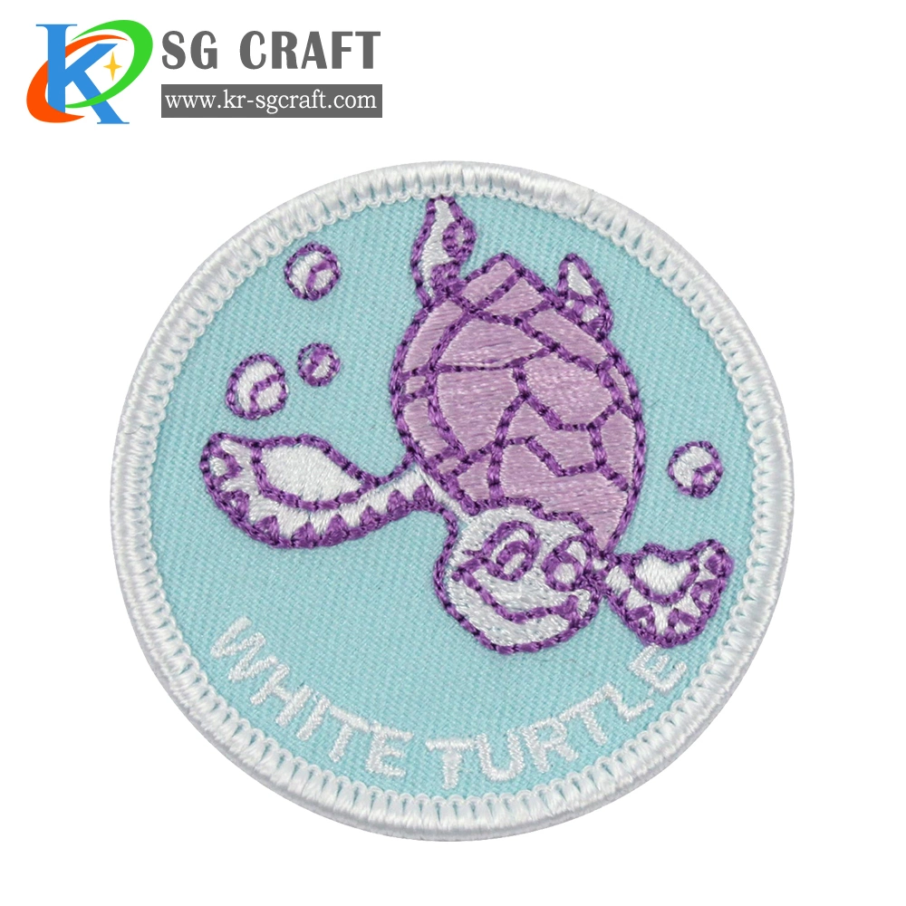 Purple Turtle White Patch Custom Logo Fabric Patches