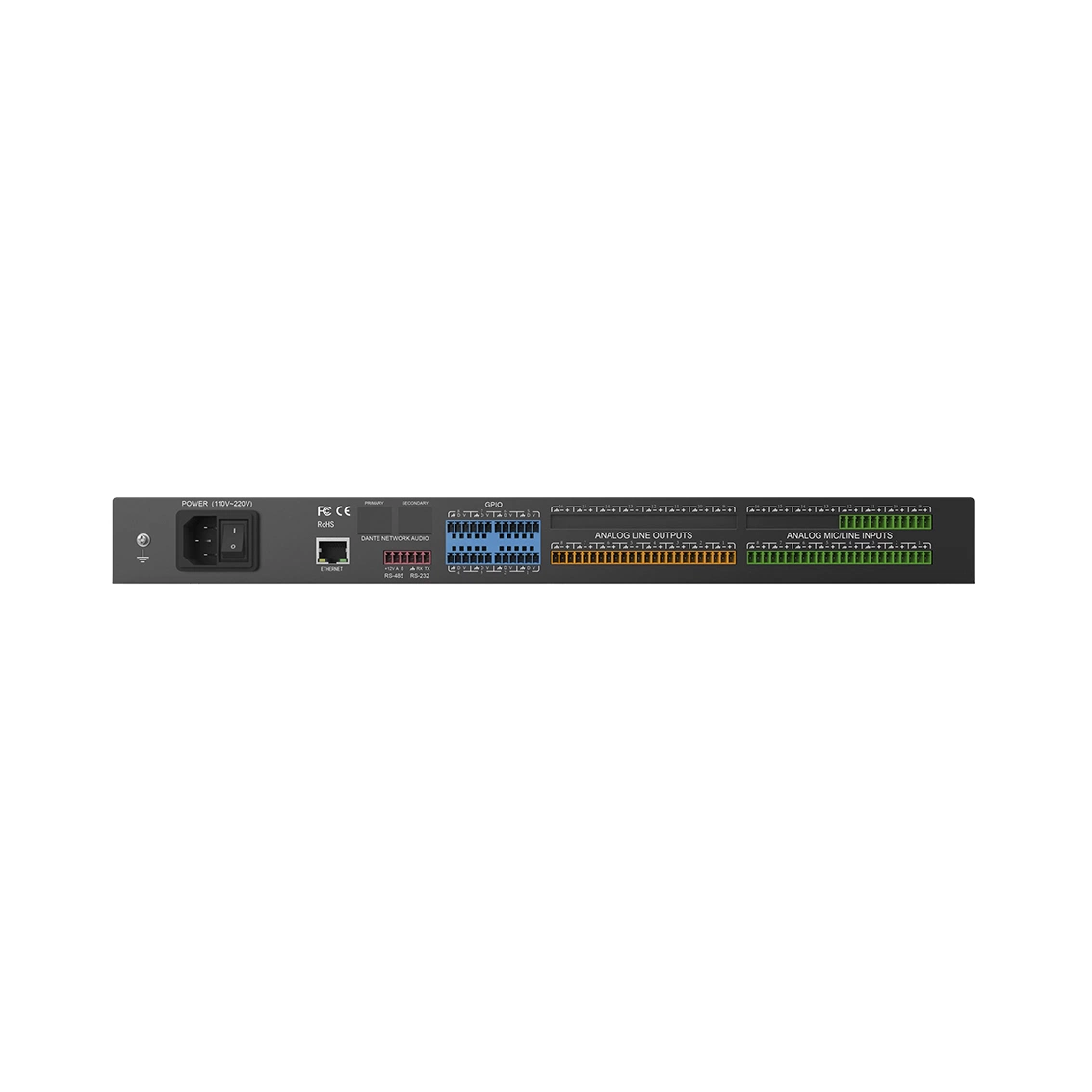 Professional Audio 12 in 8 out DSP Sound Matrix Audio Processor Dante Supports RS232, RS485 and UDP Central Control. for Stage