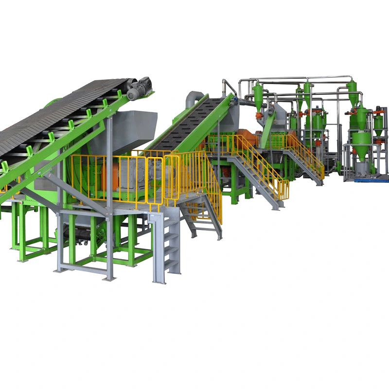 Machine de râpage de pneus en caoutchouc recyclant l'acier usagé des pneus en caoutchouc.