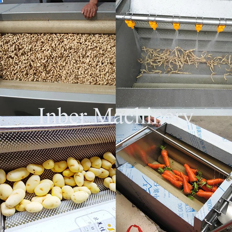 Pulverização de alta pressão Lavagem de frutas vegetais Data Lavagem de bolhas de ar Máquina Máquina Industrial Ginger Máquina de Lavar Roupa