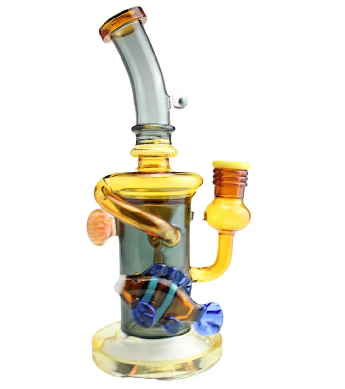 2021 Nouvel Ensemble de Pipe à Eau en Verre Coloré avec Accessoires de Fumage en Verre DAB et Collecteur de Cendres.