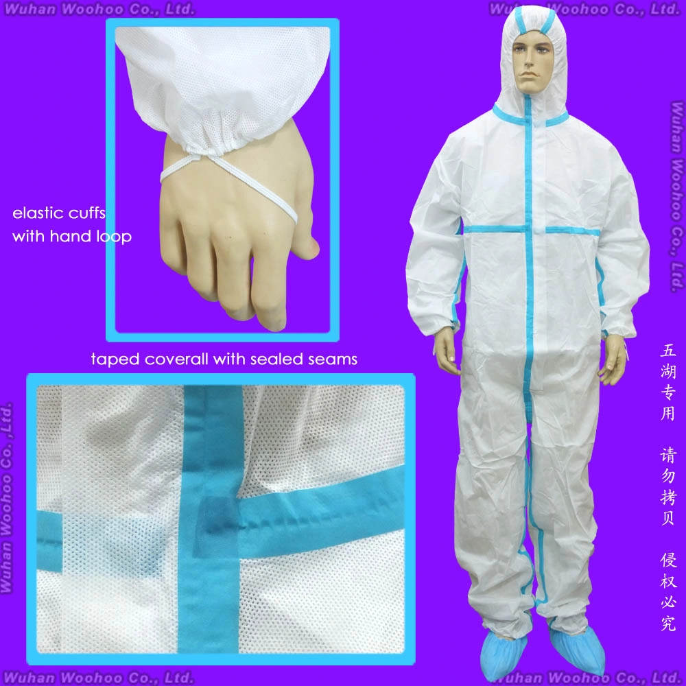 Ato cirúrgico/Medical/à prova de água/plástico/PE/Trabalho/Segurança/Roupas/SMS Nonwoven PP descartáveis fato-macaco de protecção para o hospital/Laboratório/Indústria de transformação alimentar Service