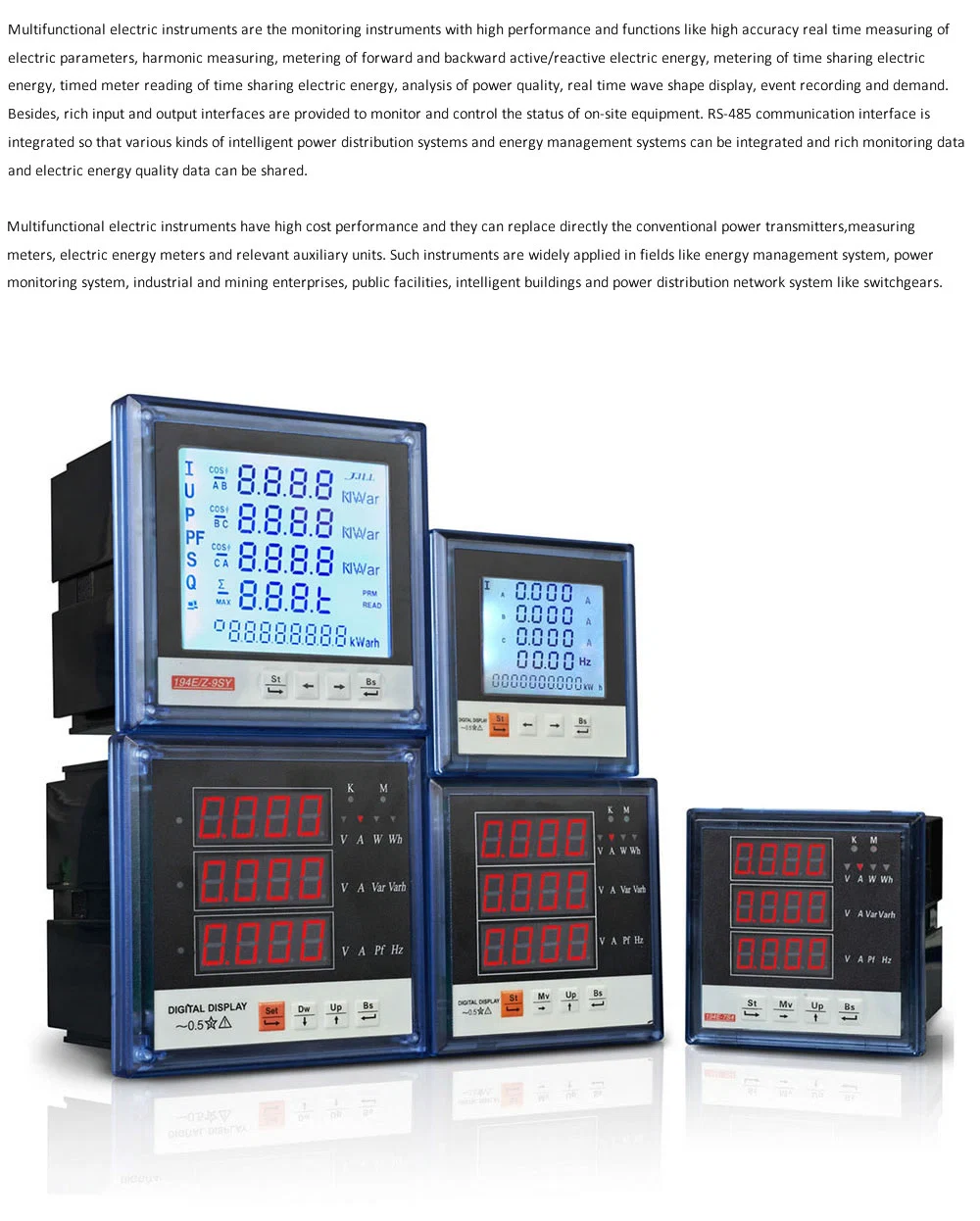 3 Phase Digital Display Multimeter Electric Power Meter