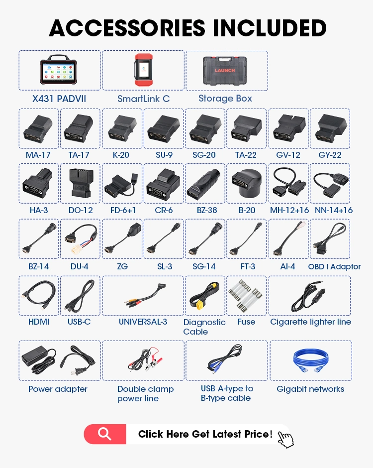 Launch X431 Pad VII Padvii Pad7 Car Intelligent Diagnostic Tools Autoscanner Smart Box for Heavy Duty Trucks Automotive Scanner