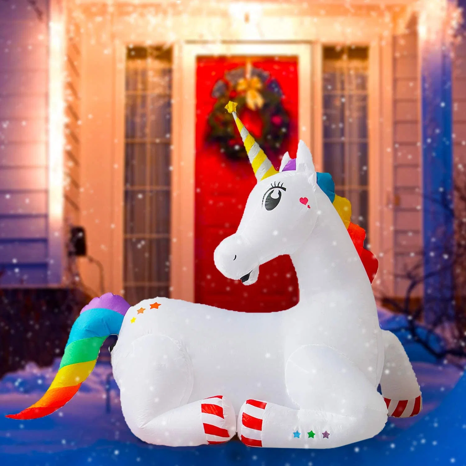 2021 New Design Christmas Decoration Inflatable Unicorn Unicorn Decoration