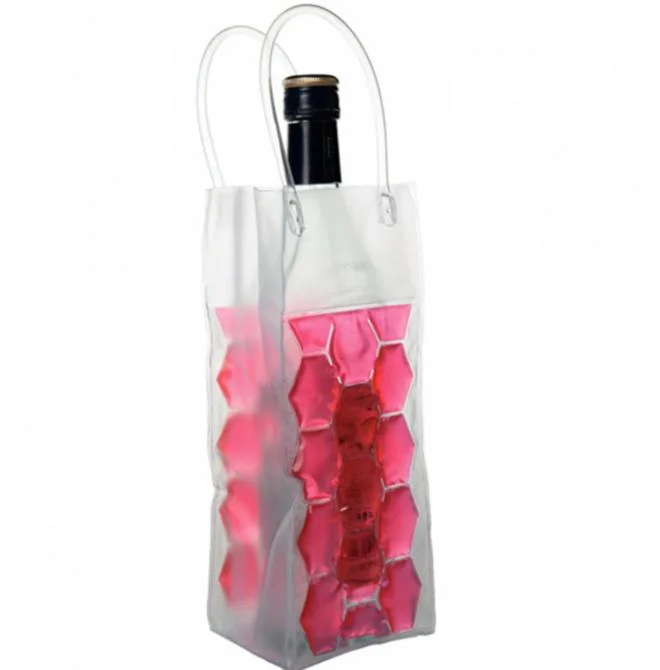 Portable PVC Gel Wine Bottle Carry Ice Cooler Bag