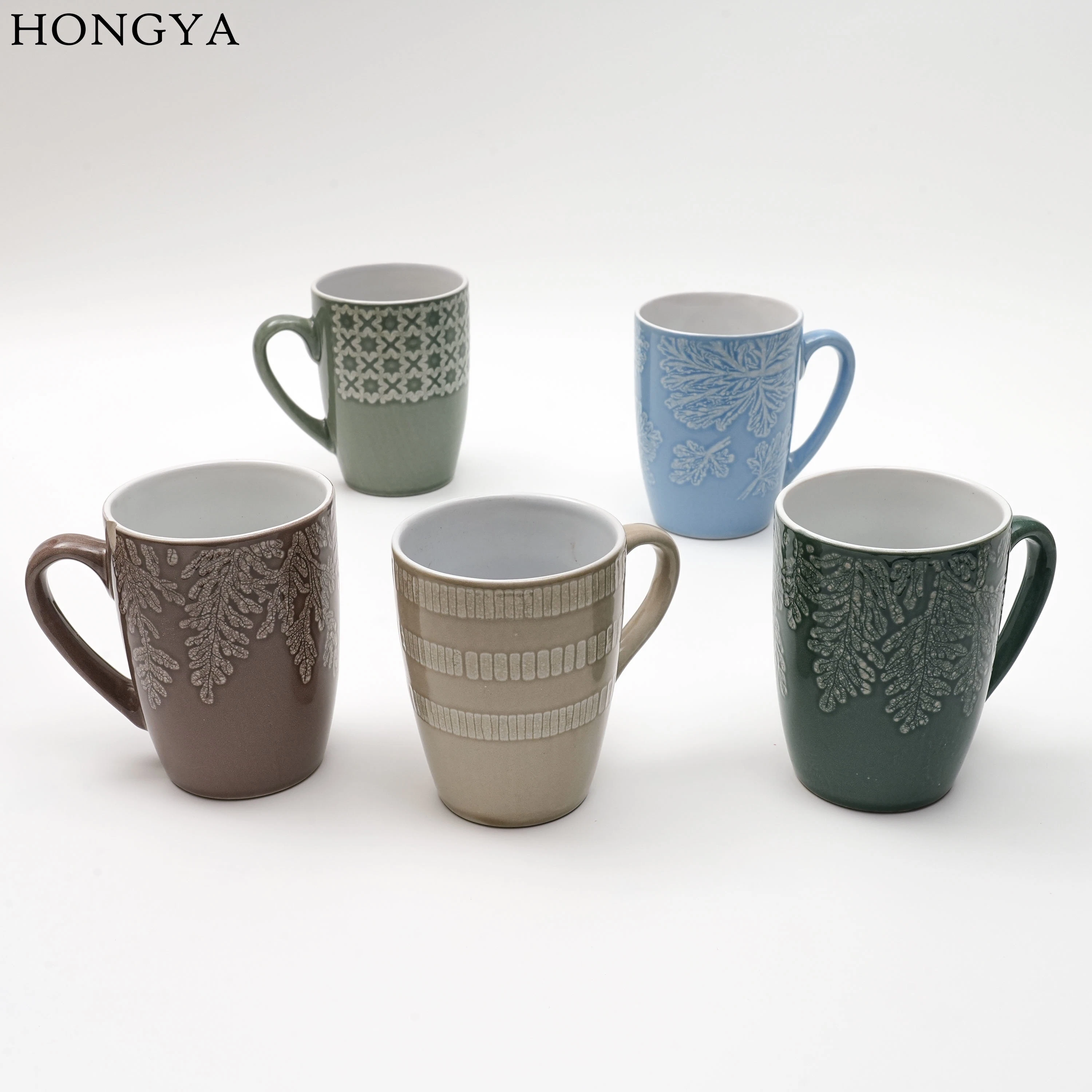 Set of 5 Coffee Mugs for Tea, Milk, Hot Cocoa, Multicolor