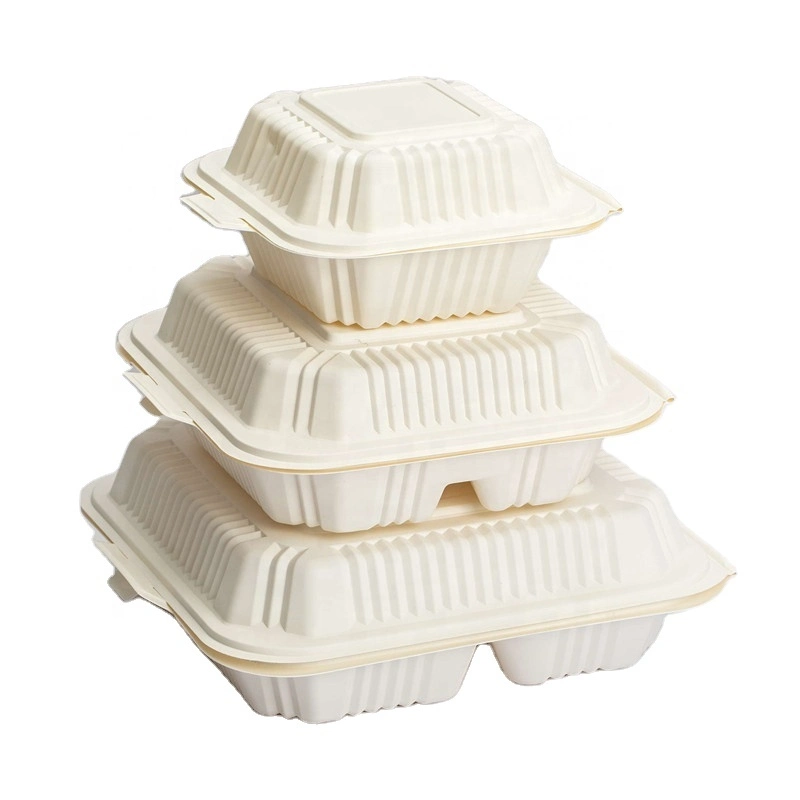 New Arrival Recycled Materials Food Containers with Lid Lunch Box Corn Starch for Snack Dish