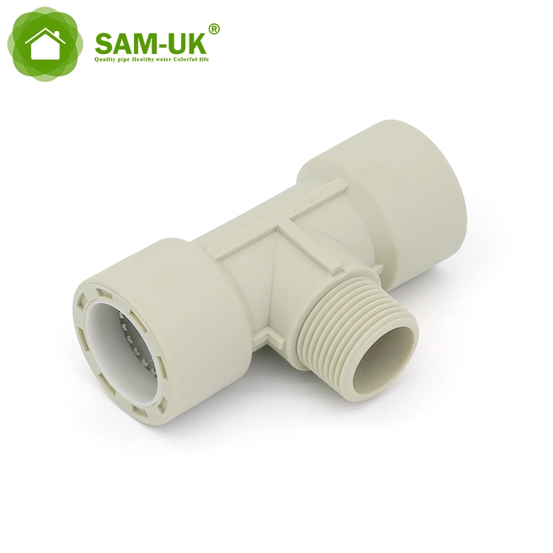 6mm PP Male Tee Irrigation Connect Fittings Plastic Water Fitting Coupling Internal Thread 50mm Quick