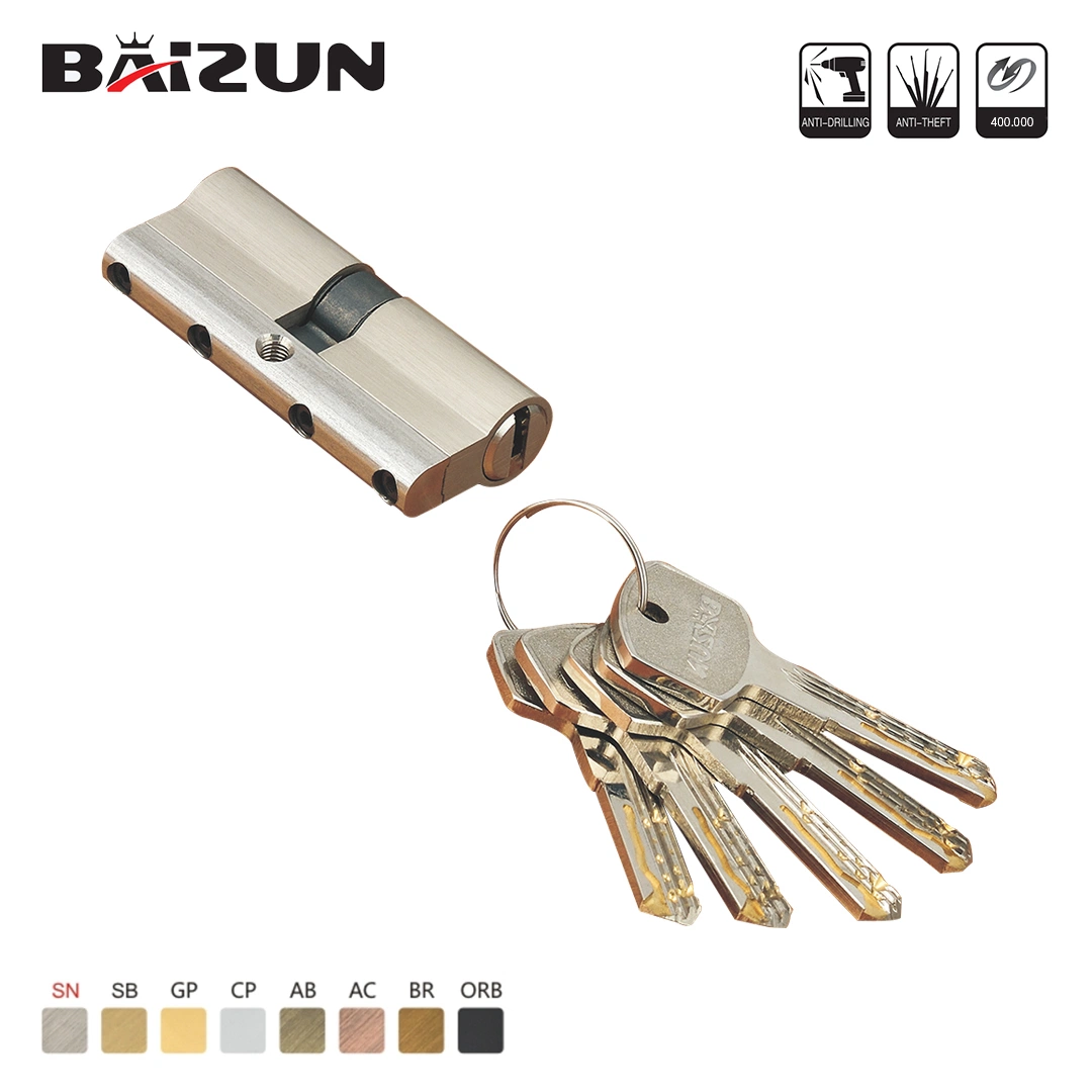 Customized Color Single Row Pin Brass Double Door Lock Cylinder