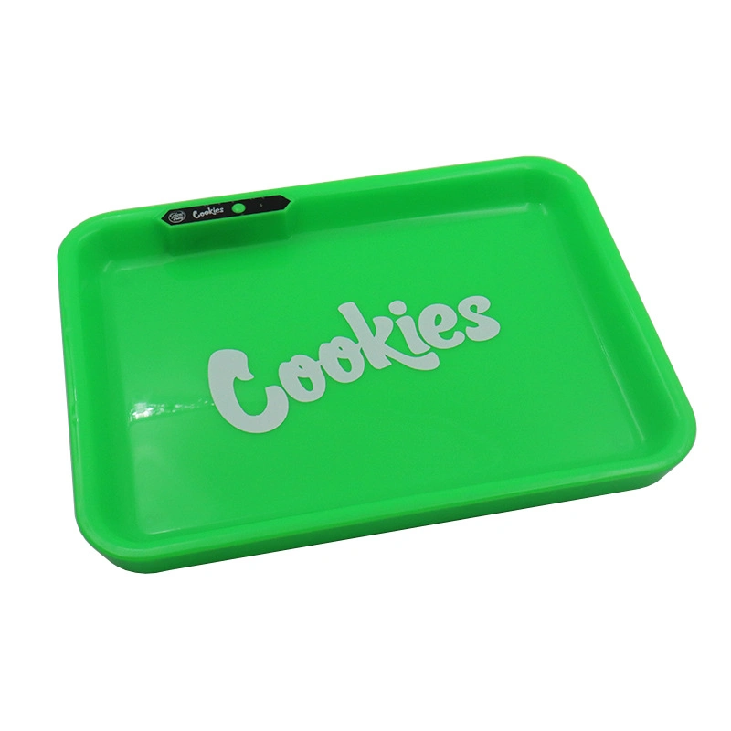 Smoke Tobacco Printed Cookies Joint LED Custom Logo Blunt Rolling Tray Stah Box with Scale