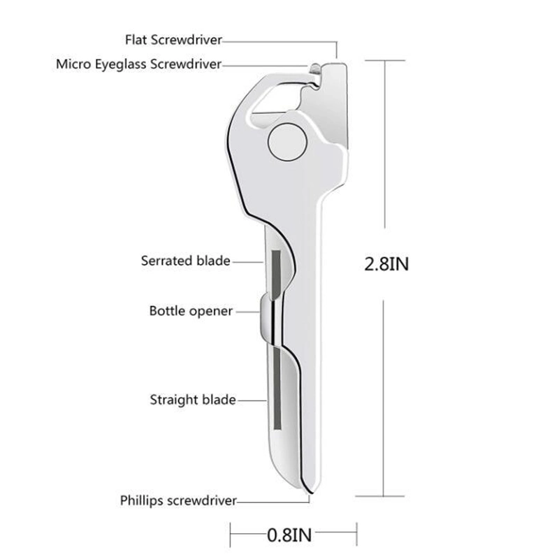 Utility Key 6-in-1 Multifunctional Tool for Outdoor Portable Stainless Steel Folding Screwdrivers and Home Repair Gadget (2 Pack)