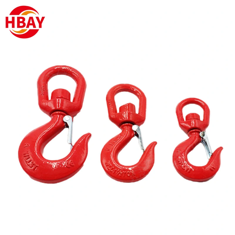 Factory G80 U. S. Type Metal Swivel Hoist Hook with Latch of Rigging Hardware