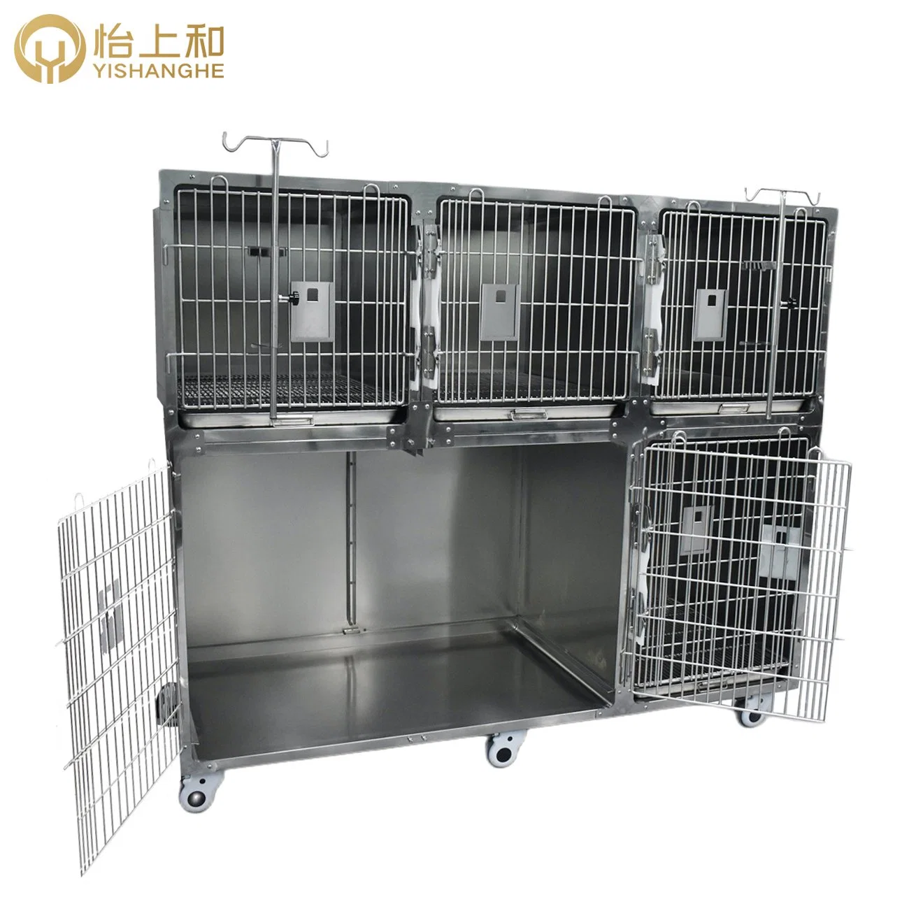 Pet Stainless Steel Metal Toilet Dog Cages Veterinary Display Cage Pet Product