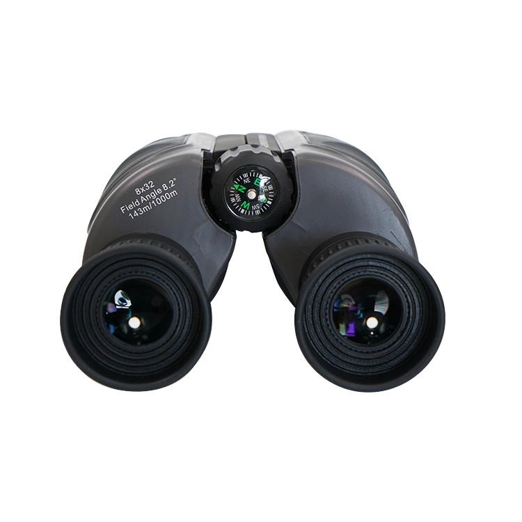 Anti-Porro Optical Glass Lens Hunting Sports Telescope Waterproof Fogproof 8X32 ED Glass Black Binoculars Hunting with Compass