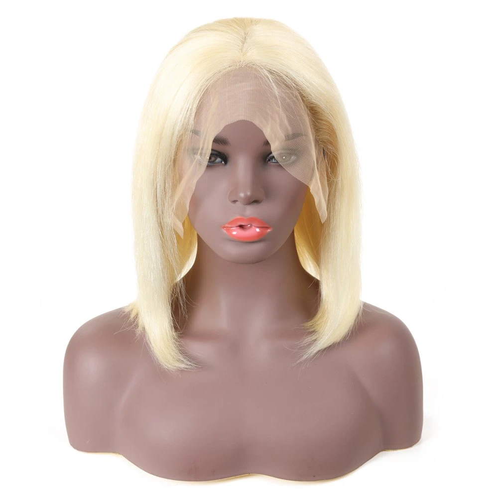 Kbeth Menschenhaar-Perücke für schwarze amerikanische Frau 2021 Sommer-Abkürzung Remy kühles weiches Breathable Goldblonde Farbe 14 '' gerade 613 HD voller Spitzebob-Perücke-Lieferant