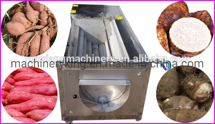 Industrial Turnip Washing Peeling Machine/Root Vegetable Brush Roller Peeler and Washer