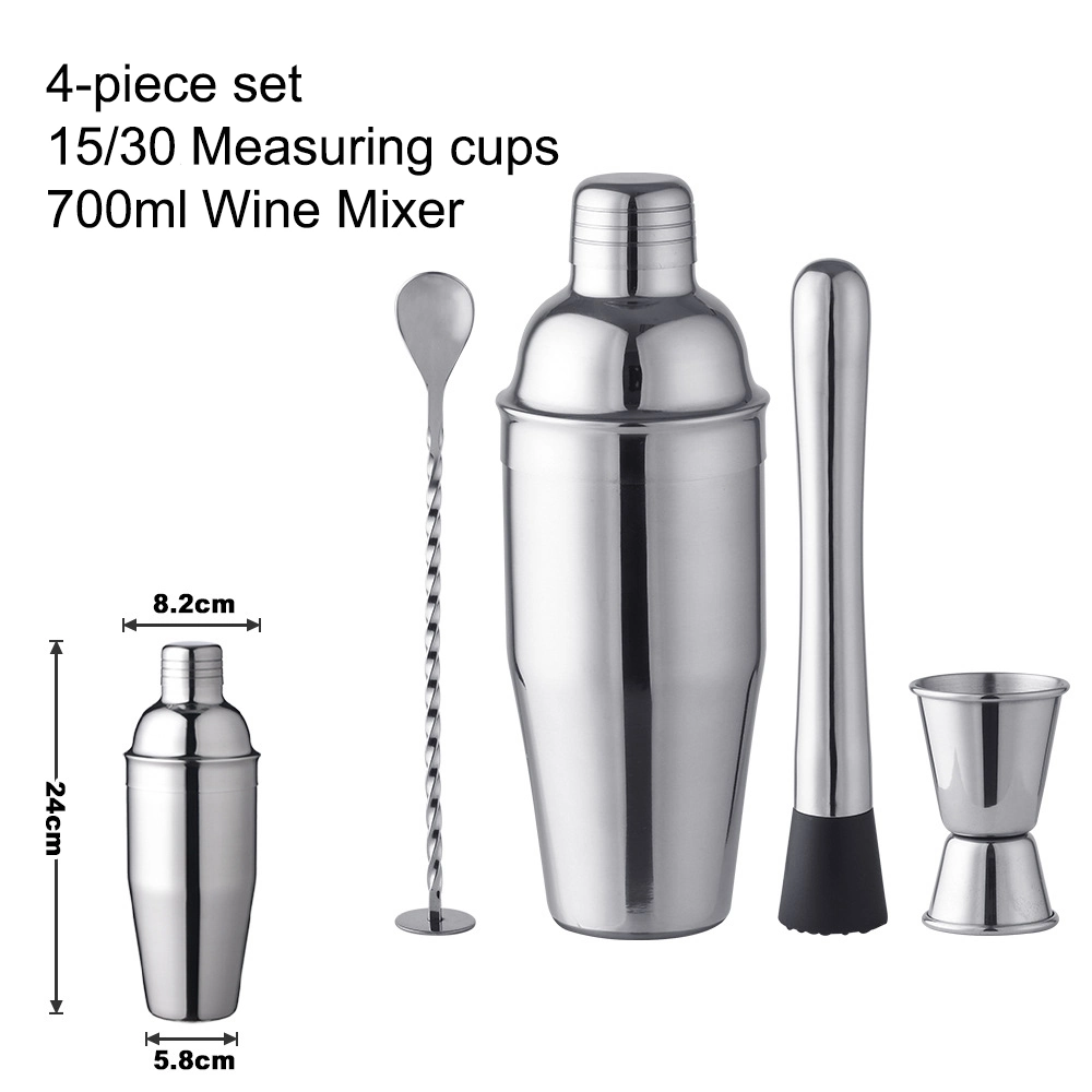 Stainless Steel Home Bar Set Bar Accessories Cocktail Shaker Set with