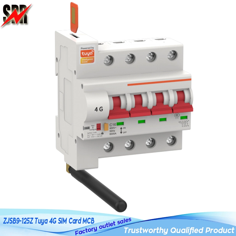 Zjsb9-125z Series Tuya/WiFi/Zigbee 4G SIM Card Smart Mini Circuit Breakers, Tuya/WiFi/Zigbee 4G Smart MCB, Tuya 4G Cat1 Iot Intelligent Circuit Breaker