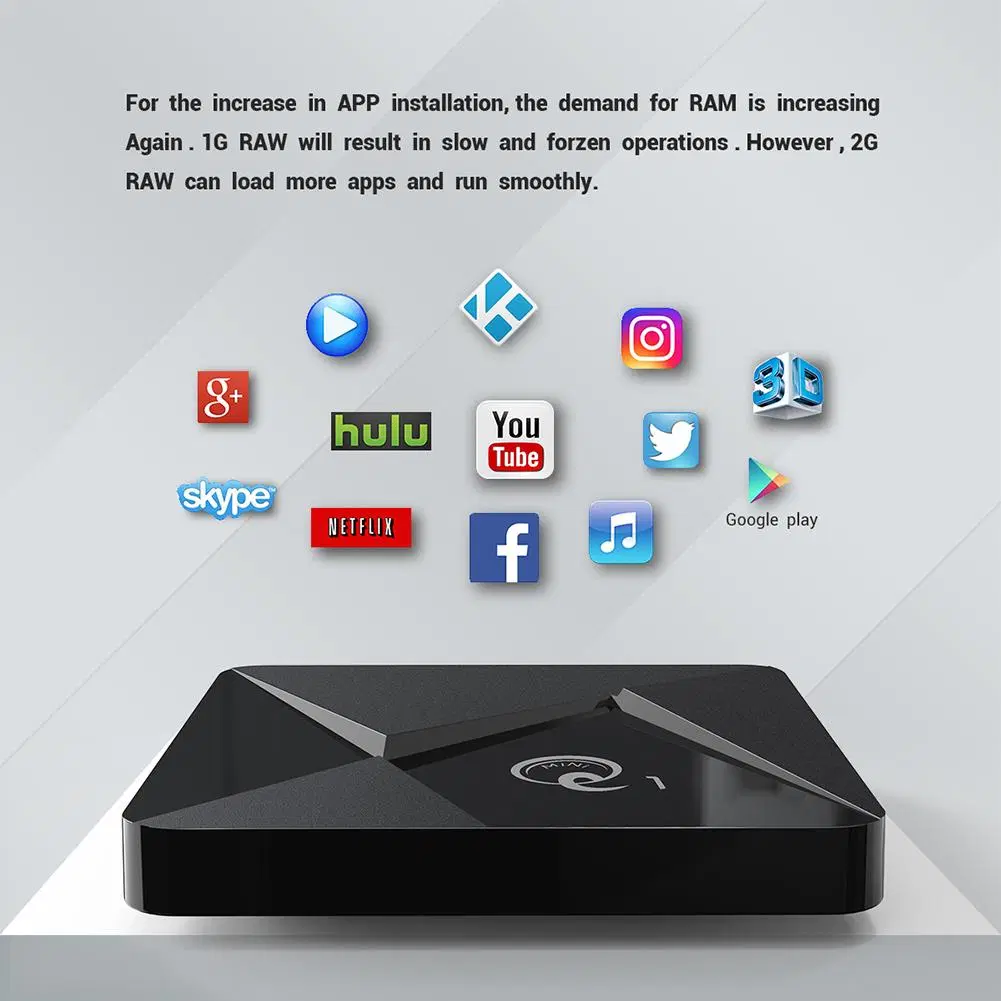 4K Ultra New IPTV Box Mini Q1 2GB RAM 16GB ROM 2.4G WiFi Android 9.0 OS 1g8g Smart Android TV Box Original Factory