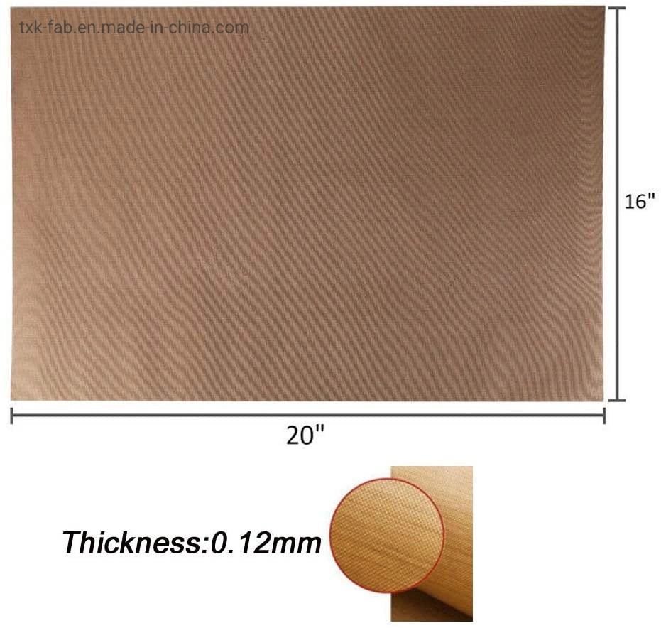 قماش PTFE مصقول فيبر فيبر ذو قماش PTFE مصقول منخفض الاحتكاك ورقة لنقل الضغط الحراري