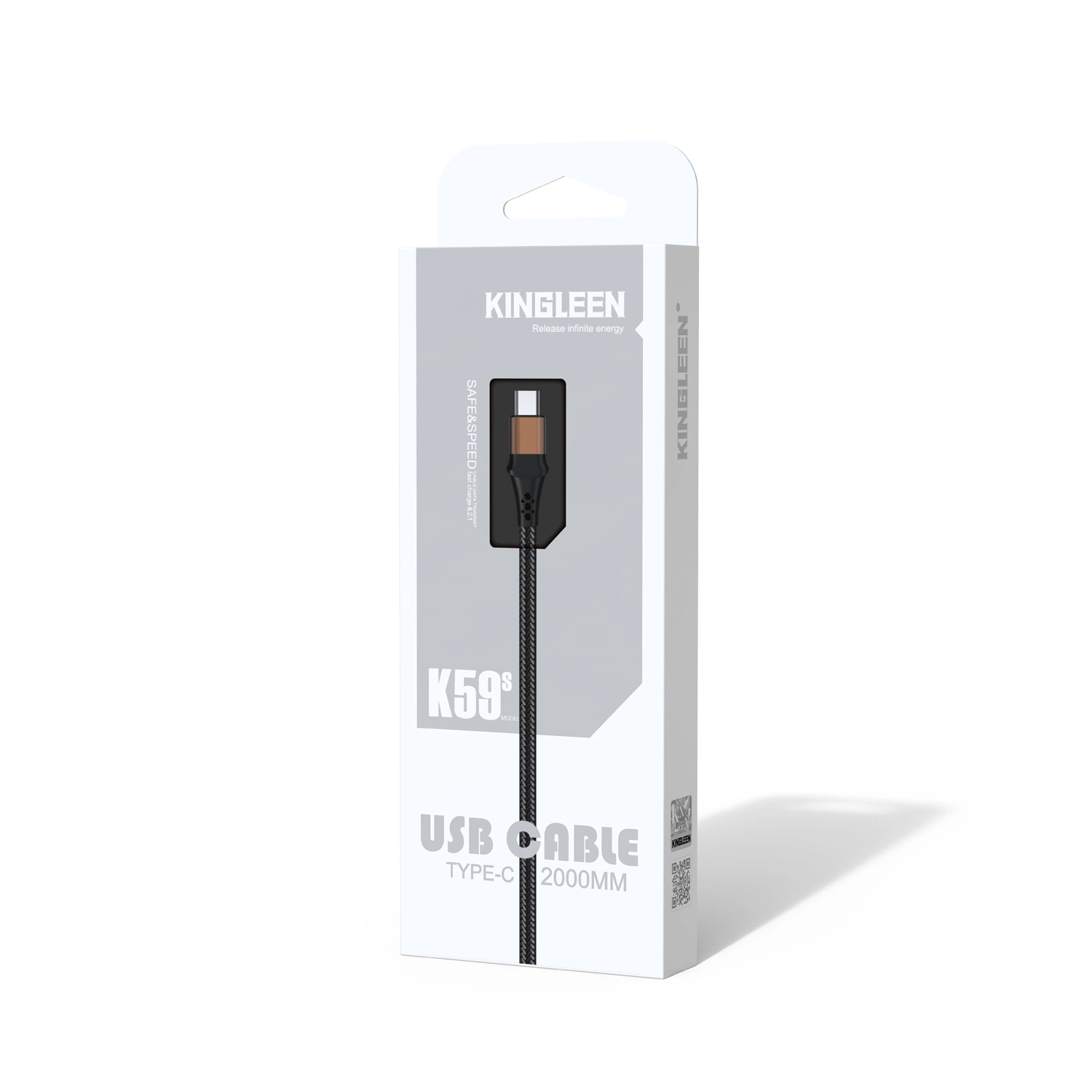 2m cable de nylon trenzado y tejido cable de datos 7ft USB-C. Carga y sincronización rápidas 2000mm Metal Aluminium Tipo C datos USB Cable