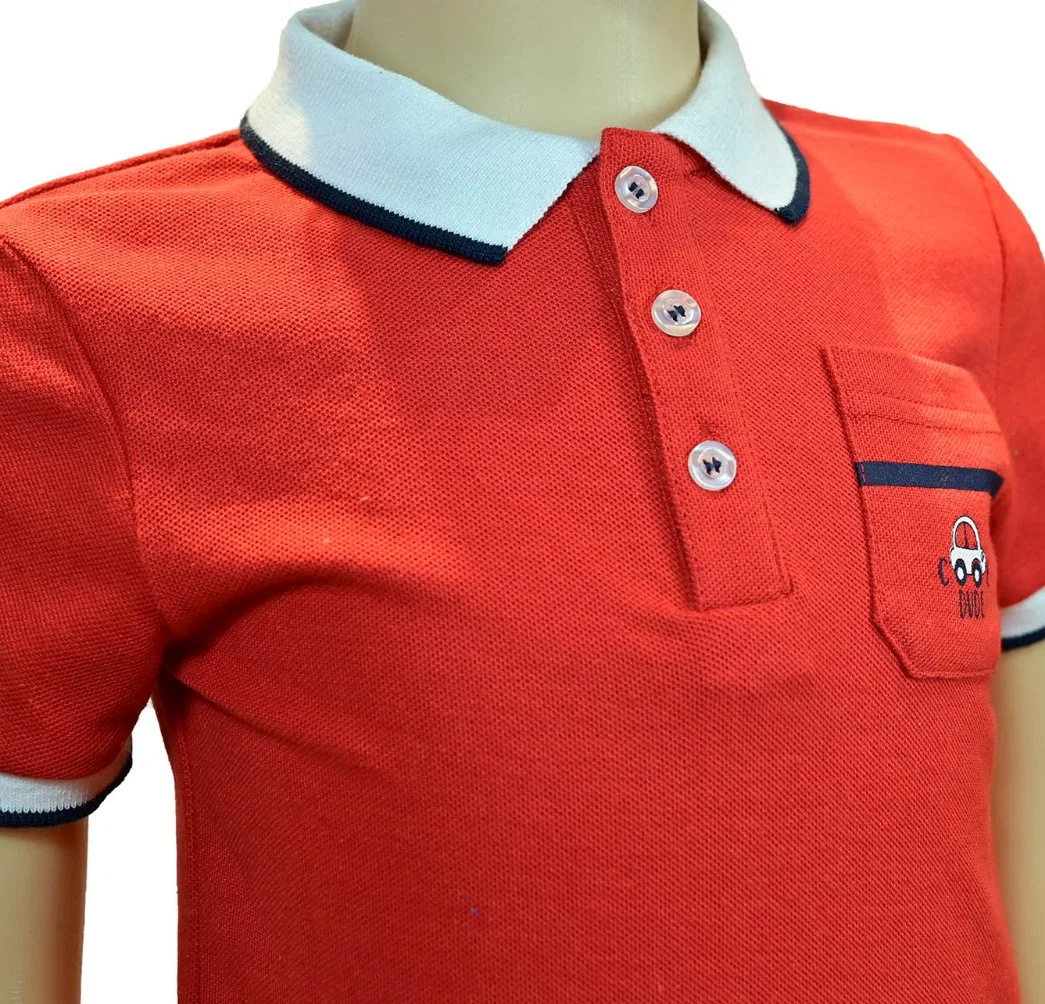 Custom Fashion Red Color Kid Wear Clothes Children's Polo T-Shirts