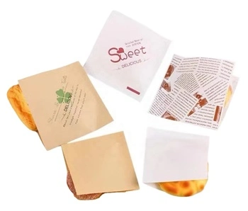 Papel à prova de gorduras com logotipo personalizado e Hot Selling para produtos alimentares Fast Embalagem de alimentos