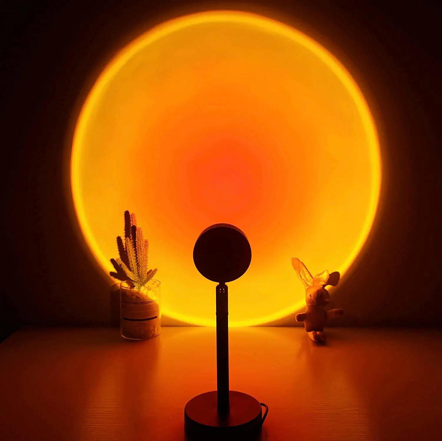 RGB Crystal Projector Night Light Aluminum Alloy Sunset Lamp