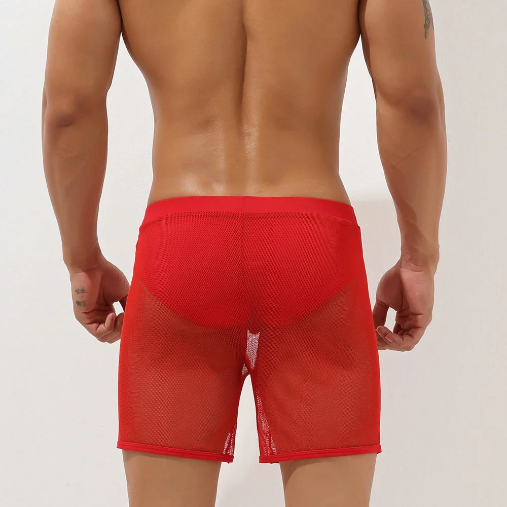 Men's Sexy Sports Pants Brand Transparent Arrow Sexy Shorts Boxers Briefs for Men