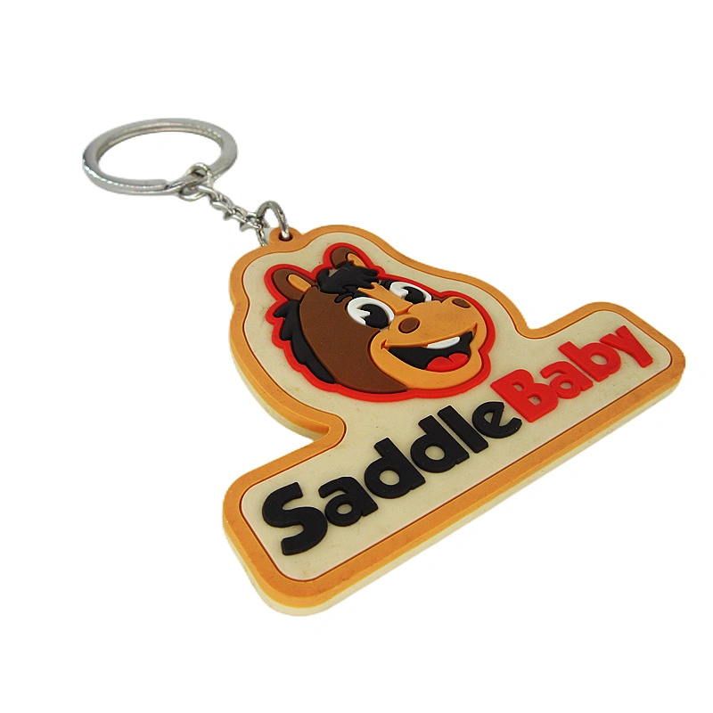 Custom 2D/3D Soft PVC Make Rubber Key Chain with Your Logo Mock-up