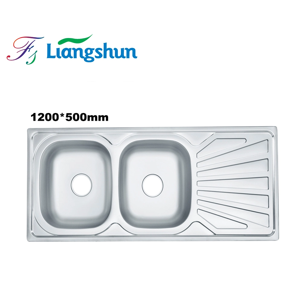 K-8060 Liangshun 80X60cm Single Bowl with Drainerboard Farmhouse Kitchen Stainless Steel Sink