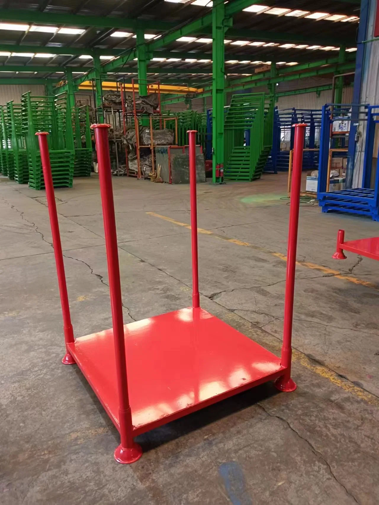 2023 Popular 60"60" Pipe Adjustable Powder Coating Tire Stacking Racks Shelves Portable Warehouse Stackable Pallet Stack Rack