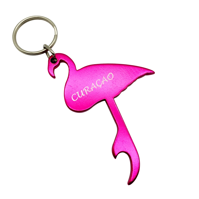 Flamingo Aluminium Opener Keychain for Curacao Souvenir Gifts