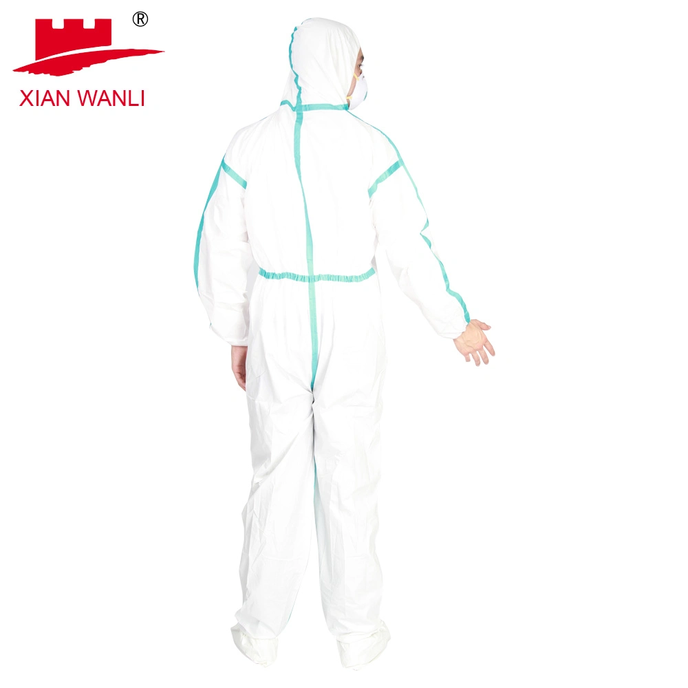 Type 3 4 5 6 Chemical/Flame Retardant/Fr/Microporous/PP/SMS/Industry Waterproof/Lab/Safety/Work/ Disposable Nonwoven Protective Coverall Catiii CE En 14126 1149