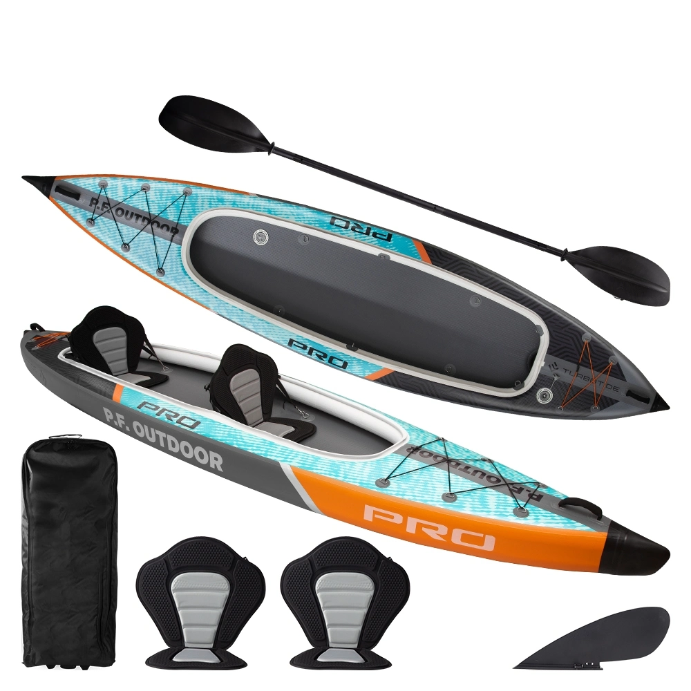 Pedal de alta calidad Kayak Pesca 2 persona 30*90*40cm Tandem kayak inflable barco de pesca con asiento