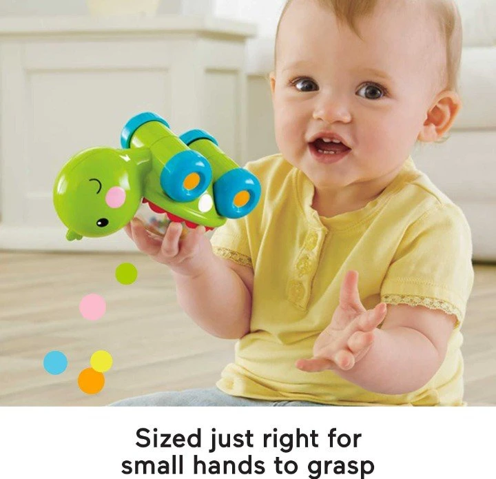 Venta caliente Bebe Gateando Tortuga Toy Push-Along vehículo juguete con sonido de bola