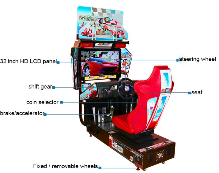 32 pouces Arcade Coin exploité voiture Simulation de machine de jeu de course
