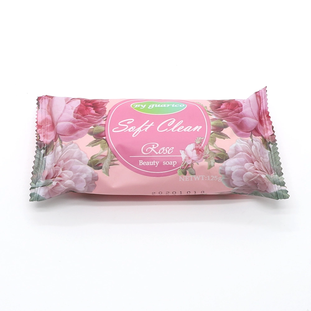 125gr Rose Smell Beauty Bath Soap Customized /Personalized Soap Bar Perfume Floral Soap Jabon with Plastic Bag Pack