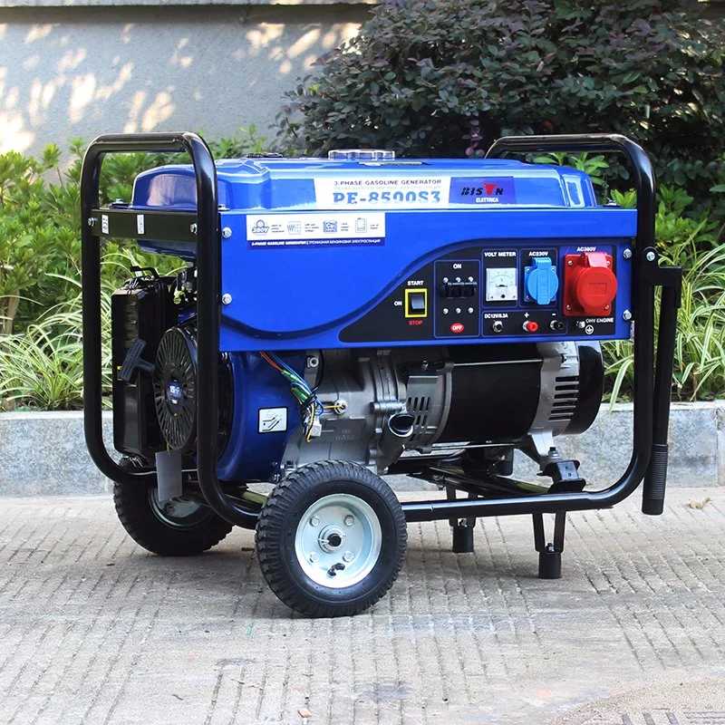 Ready in Stock Bison AC Three Phase Small Portable Gas Petrol Gasoline Engine 5kw 6kw 7 kVA 8kVA Generator Set