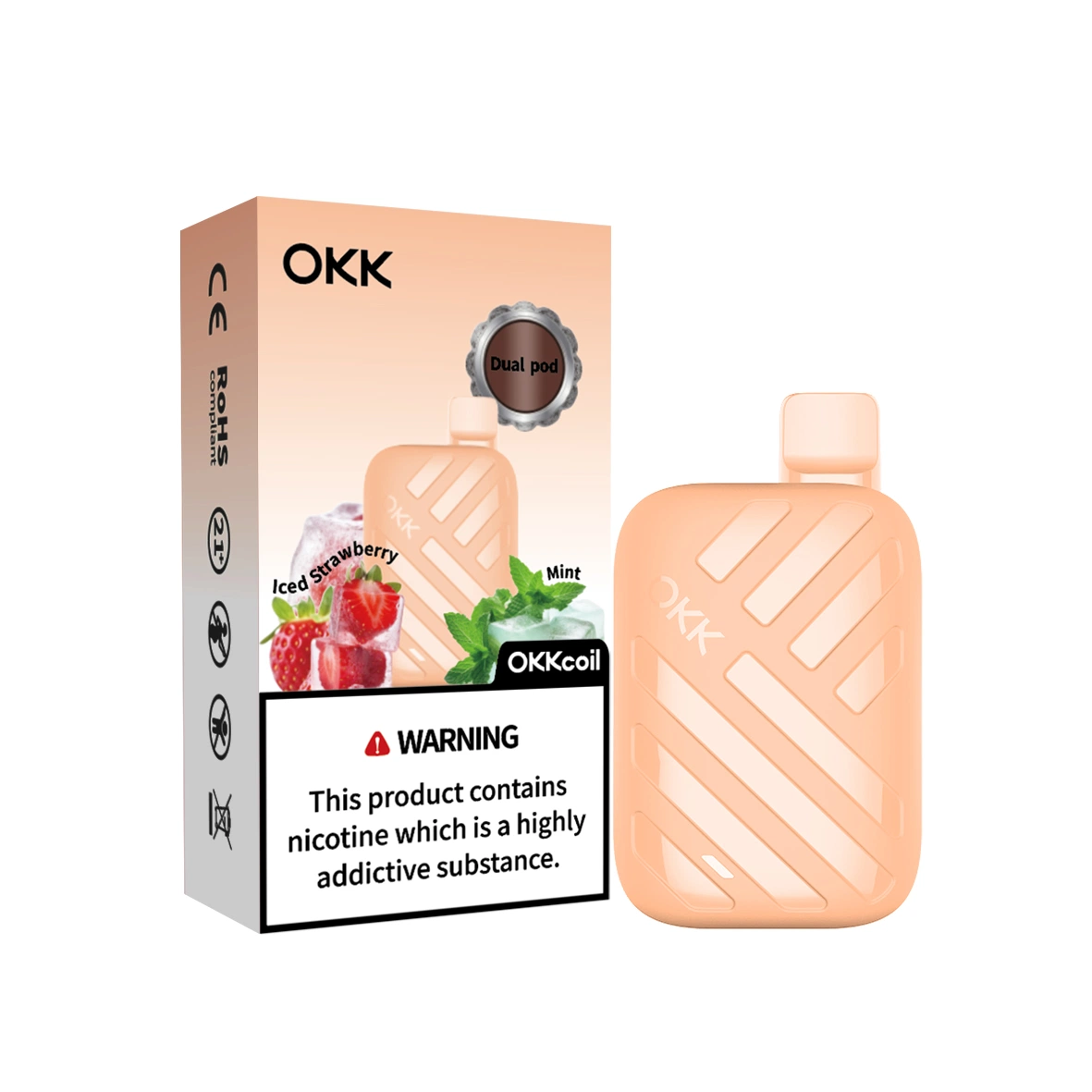 Okk - Pape descartável 10000 - Puffs um dispositivo - gosto de dois sabores 12 ml * 2